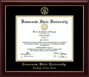 Kennesaw State University Gold Embossed Diploma Frame in Gallery