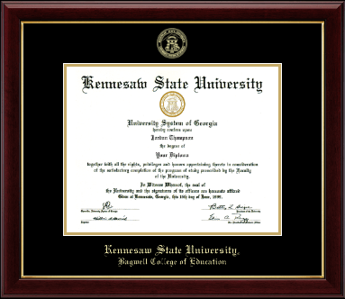 Kennesaw State University diploma frame - Gold Embossed Diploma Frame in Gallery