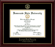 Kennesaw State University diploma frame - Gold Embossed Diploma Frame in Gallery