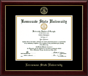 Kennesaw State University Gold Embossed Diploma Frame in Gallery