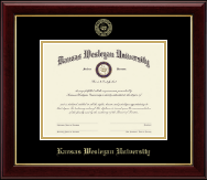 Kansas Wesleyan University diploma frame - Gold Embossed Diploma Frame in Gallery