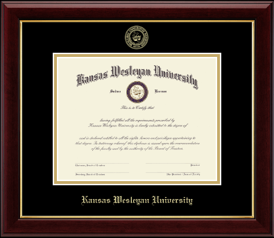Kansas Wesleyan University diploma frame - Gold Embossed Diploma Frame in Gallery