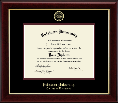 Kutztown University diploma frame - Gold Embossed Diploma Frame in Gallery