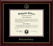 Lafayette College Gold Embossed Diploma Frame in Gallery