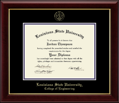 Louisiana State University diploma frame - Gold Embossed Diploma Frame in Gallery