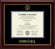 Luther College Gold Embossed Diploma Frame in Gallery