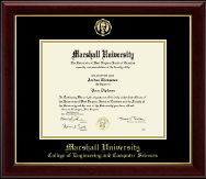 Marshall University Gold Embossed Diploma Frame in Gallery