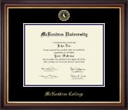 McKendree University Gold Embossed Diploma Frame in Regency Gold