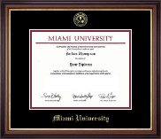Miami University Gold Embossed Diploma Frame in Regency Gold