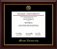 Miami University Gold Embossed Diploma Frame in Gallery