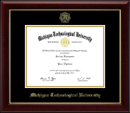 Michigan Technological University Gold Embossed Diploma Frame in Gallery