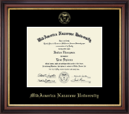 MidAmerica Nazarene University diploma frame - Gold Embossed Diploma Frame in Regency Gold