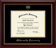 Millersville University of Pennsylvania Gold Embossed Diploma Frame in Gallery