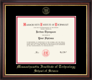 Massachusetts Institute of Technology Gold Embossed Diploma Frame in Regency Gold