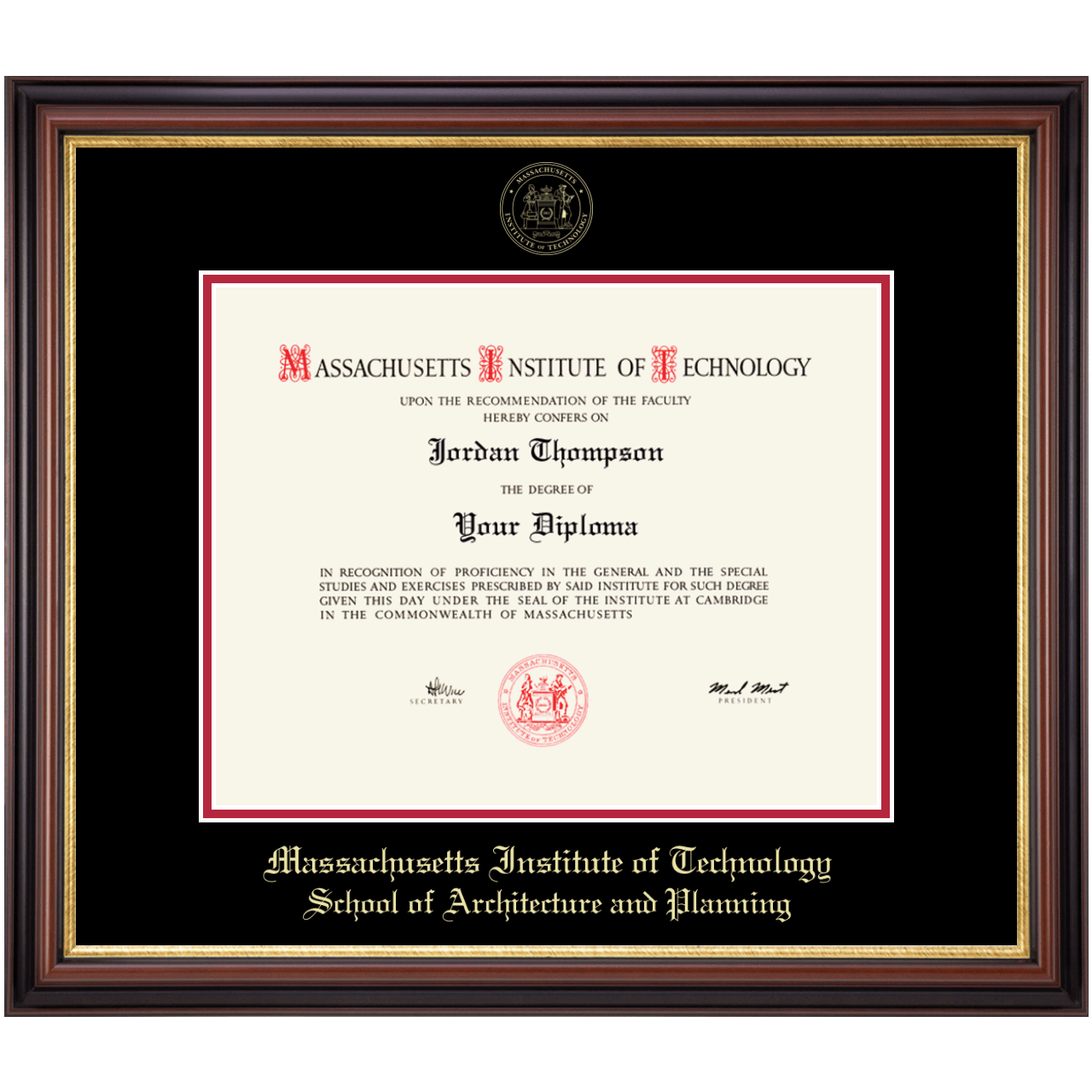 Gold Embossed Diploma Frame in Regency Gold Massachusetts Institute of