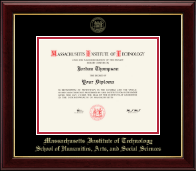 Massachusetts Institute of Technology Gold Embossed Diploma Frame in Gallery