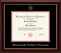 Massachusetts Institute of Technology Gold Embossed Diploma Frame in Gallery