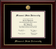 Missouri State University 23K Medallion Diploma Frame in Gallery