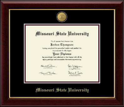 Missouri State University diploma frame - 23K Medallion Diploma Frame in Gallery