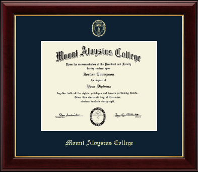 Mount Aloysius College diploma frame - Gold Embossed Diploma Frame in Gallery