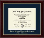 Mount Vernon Nazarene University Gold Embossed Diploma Frame in Gallery