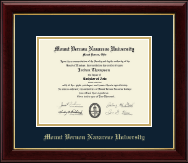 Mount Vernon Nazarene University Gold Embossed Diploma Frame in Gallery