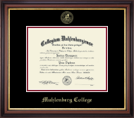 Muhlenberg College Gold Embossed Diploma Frame in Regency Gold