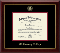 Muhlenberg College Gold Embossed Diploma Frame in Gallery