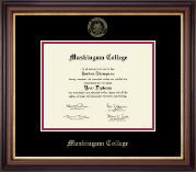 Muskingum College Gold Embossed Diploma Frame in Regency Gold