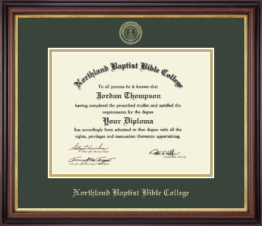 Northland Baptist Bible College diploma frame - Gold Embossed Diploma Frame in Regency Gold