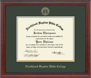 Northland Baptist Bible College diploma frame - Gold Embossed Diploma Frame in Signature