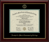 Nashville State Community College Gold Embossed Diploma Frame in Gallery