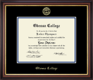 Odessa College Gold Embossed Diploma Frame in Regency Gold