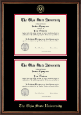 The Ohio State University diploma frame - Gold Embossed Double Diploma Frame in Williamsburg