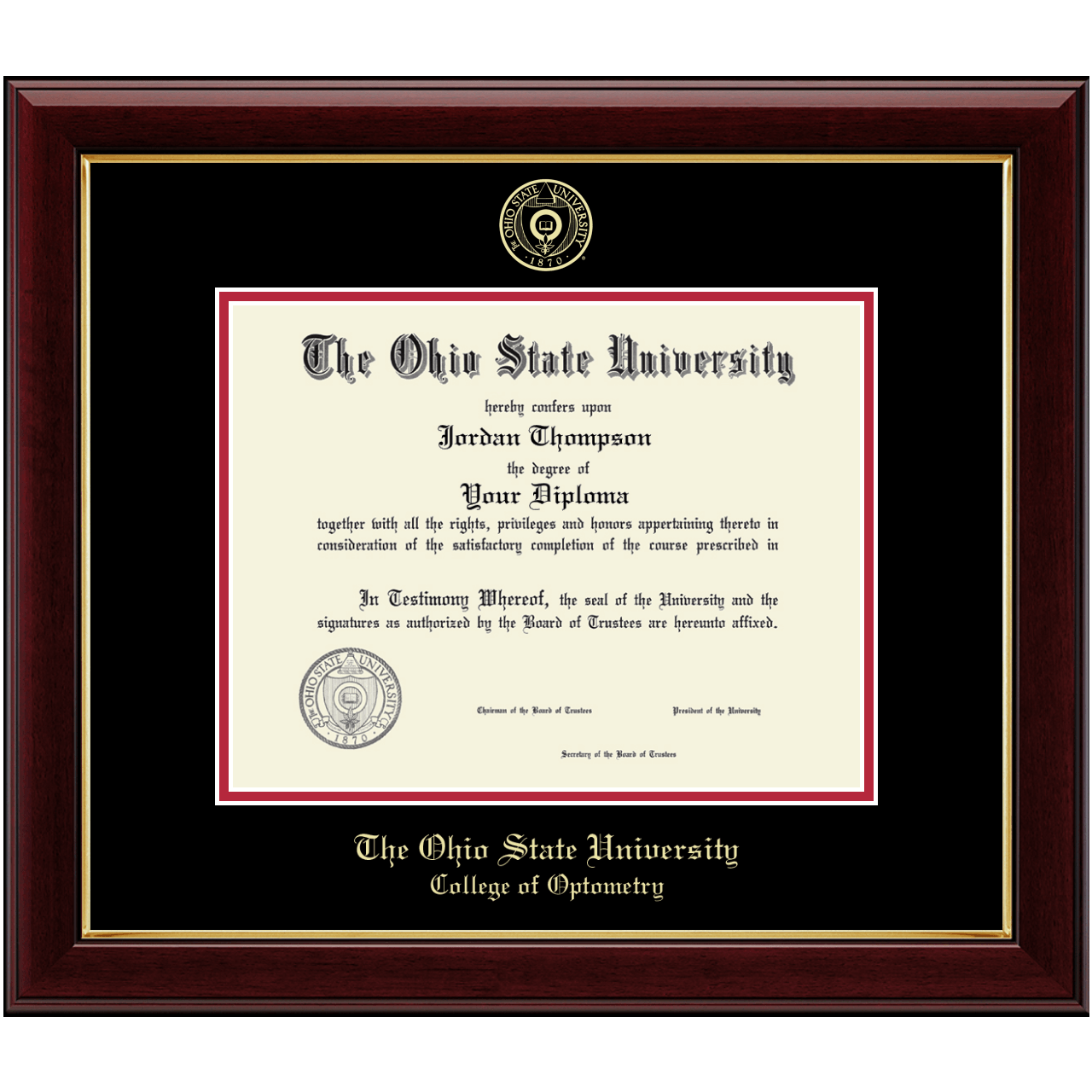 Gold Embossed Diploma Frame in Gallery The Ohio State University Item