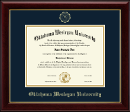 Oklahoma Wesleyan University Gold Embossed Diploma Frame in Gallery
