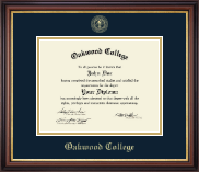 Oakwood College Gold Embossed Diploma Frame in Regency Gold