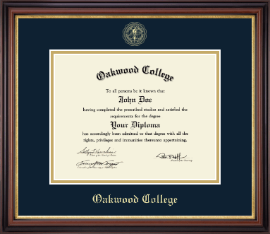 Oakwood College diploma frame - Gold Embossed Diploma Frame in Regency Gold