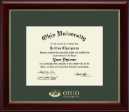 Ohio University Chillicothe diploma frame - Gold Embossed Edition Frame in Gallery