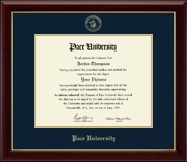 Pace University diploma frame - Gold Embossed Diploma Frame in Gallery