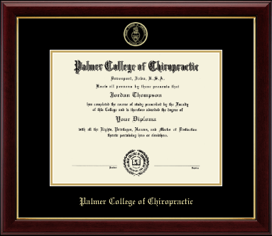 Palmer College of Chiropractic Iowa diploma frame - Gold Embossed Diploma Frame in Gallery