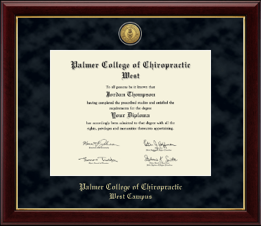 Palmer College of Chiropractic West Campus diploma frame - Gold Engraved Medallion Diploma Frame in Gallery