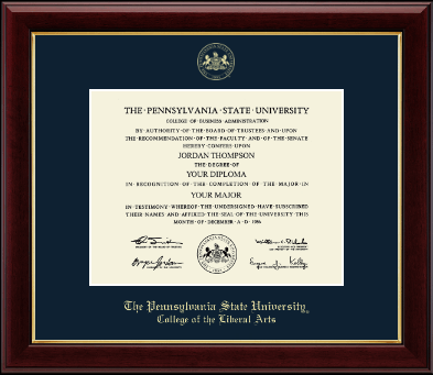 Pennsylvania State University diploma frame - Gold Embossed Diploma Frame in Gallery