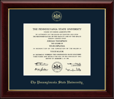 Pennsylvania State University diploma frame - Gold Embossed Diploma Frame in Gallery