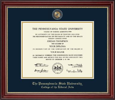 Pennsylvania State University diploma frame - Masterpiece Medallion Diploma Frame in Kensington Gold