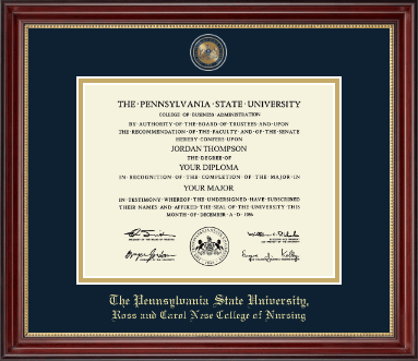 Pennsylvania State University diploma frame - Masterpiece Medallion Diploma Frame in Kensington Gold