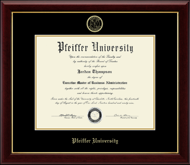 Pfeiffer University diploma frame - Gold Embossed Diploma Frame in Gallery
