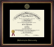 Philadelphia University Gold Embossed Diploma Frame in Regency Gold