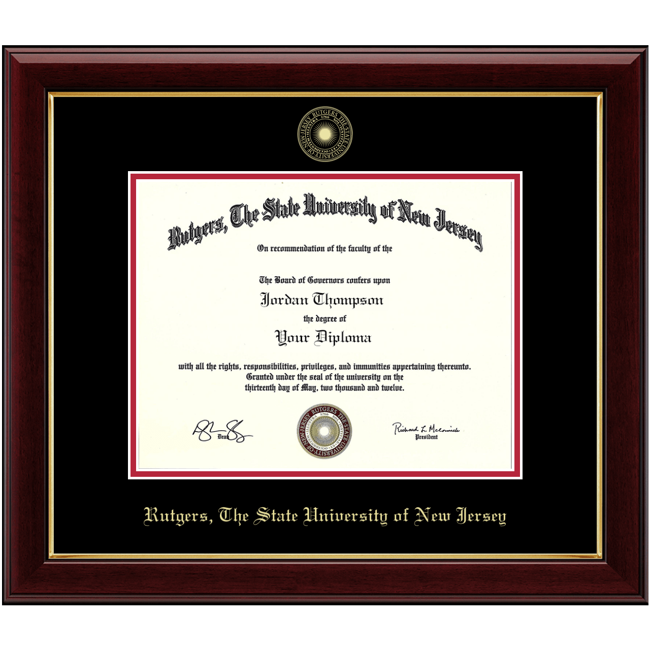 Gold Embossed Diploma Frame in Gallery Rutgers University Item