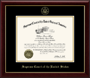 Supreme Court of the United States Gold Embossed Edition Certificate Frame in Gallery